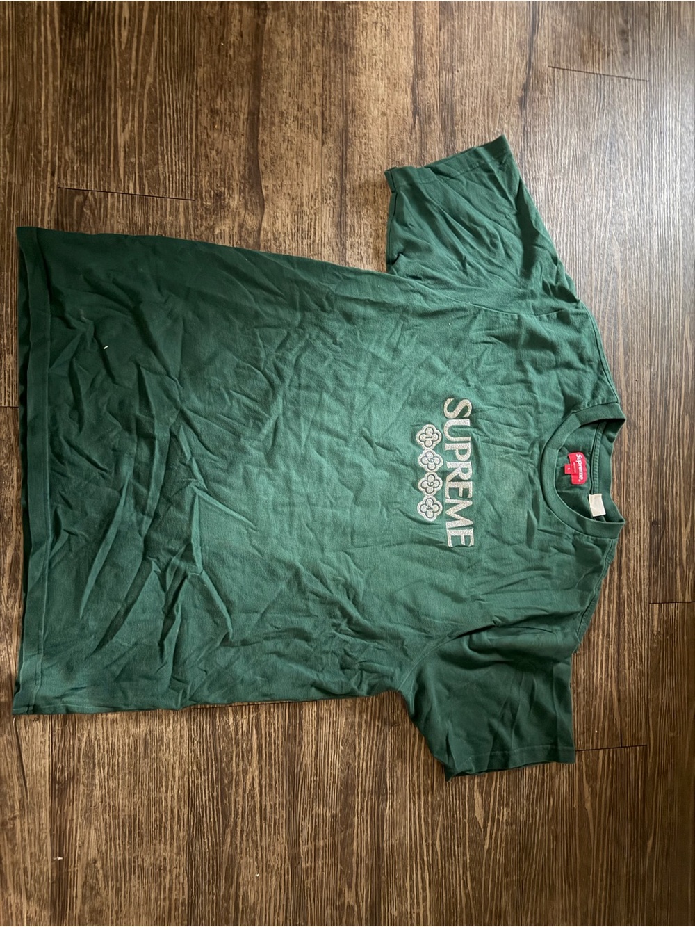 Supreme Forest Green Logo Tee with White Accent